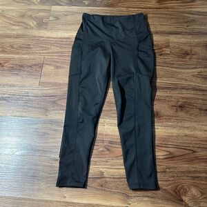 Level Up Active Stretch Ankle Leggings Black Polyester Pocketa Womens Size Small